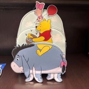 Loungefly Winnie the Pooh New Loungefly w/ Pooh Riding Eeyore and Piglet on Top